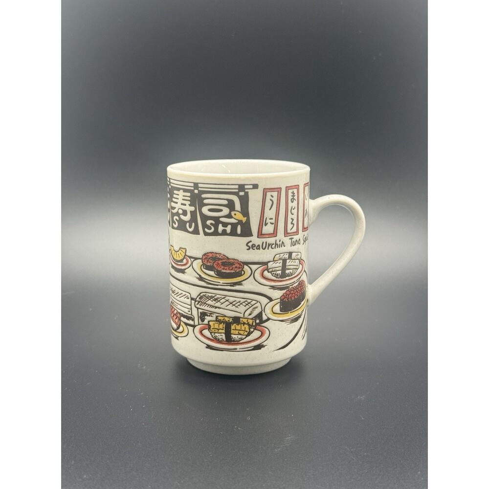 Japanese Sushi Kanji Fish Teacup Cup Mug Made In Japan Ceramic